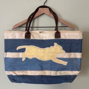 L.L. Bean Vintage Canvas Dog Tote Bag Nautical Utility